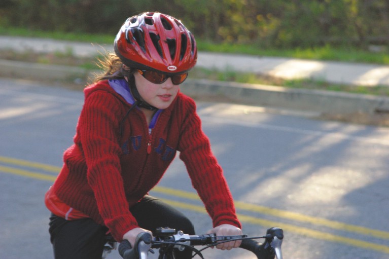 Zoe and her road bike